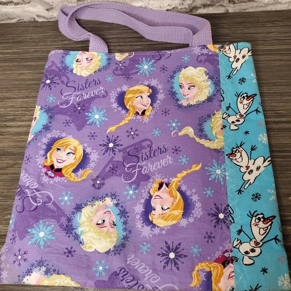 Disney Frozen Trick-or-Treat Library Fabric Tote‎ Bag - Lined - Anna, Elsa, Olaf